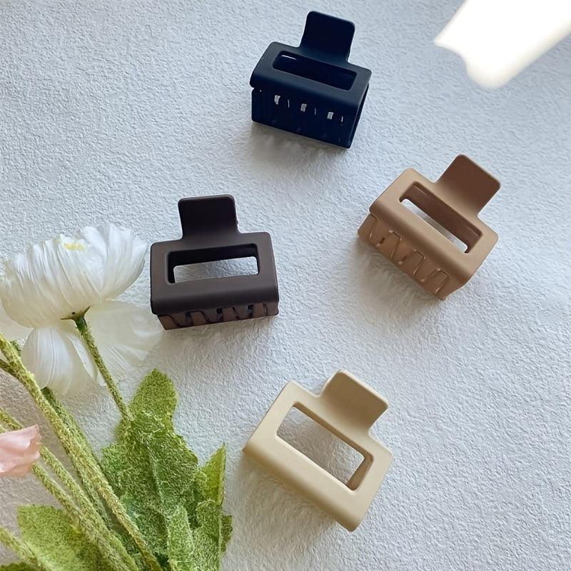 Neutral Matte Square Hair Clips Set