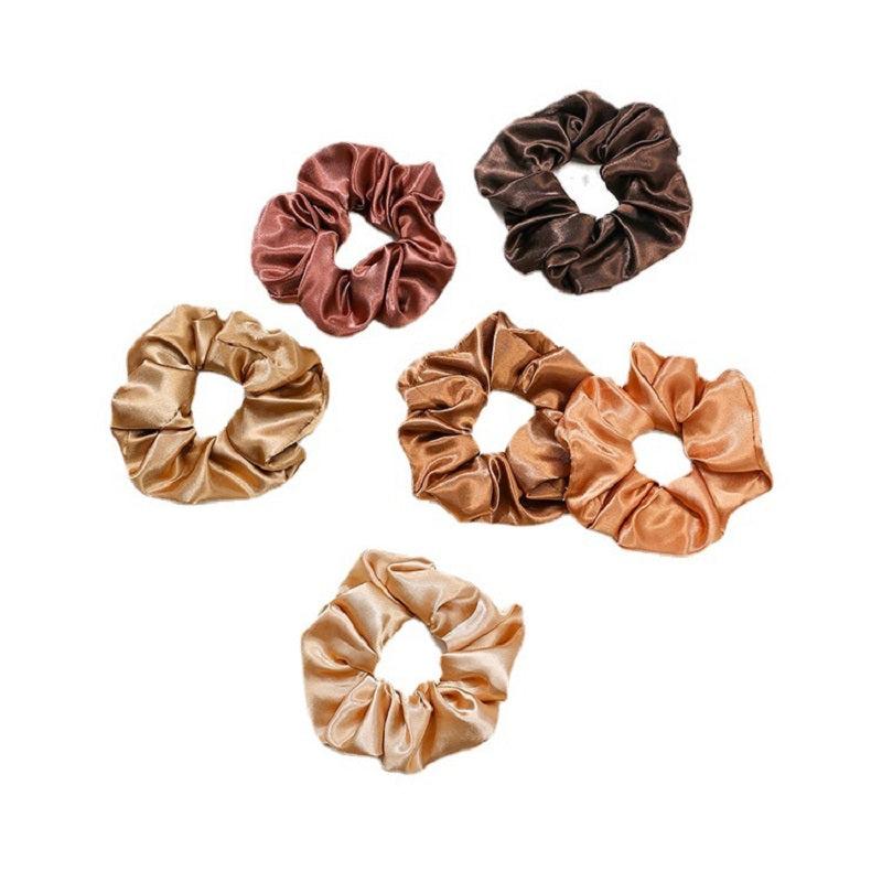 12pcs Solid Silk Scrunchies Hair Ties Ponytail Holder