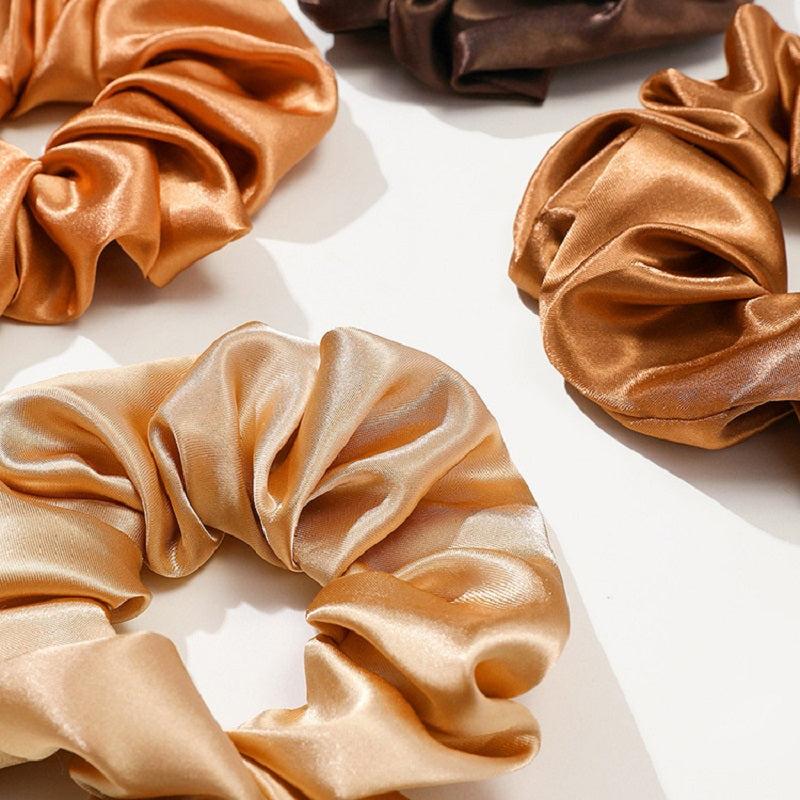 12pcs Solid Silk Scrunchies Hair Ties Ponytail Holder