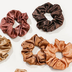 12pcs Solid Silk Scrunchies Hair Ties Ponytail Holder