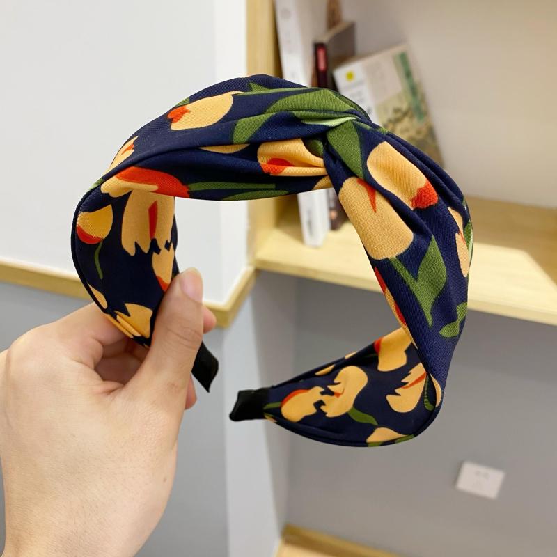 Flower Pattern Headband Vintage Style Hair Accessory