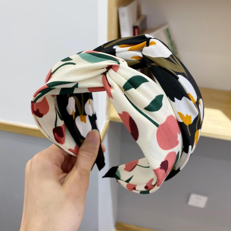 Flower Pattern Headband Vintage Style Hair Accessory