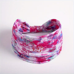 Bohemian Tie Dye Headband, Elastic Sweat Absorbing Headbands for Women