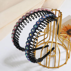Teeth Comb Headband Crystal Beaded Hairband Non-Slip Headband
