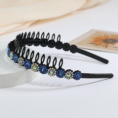 Teeth Comb Headband Crystal Beaded Hairband Non-Slip Headband