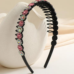 Teeth Comb Headband Crystal Beaded Hairband Non-Slip Headband
