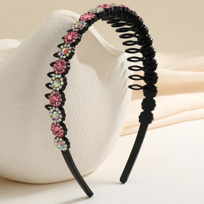 Teeth Comb Headband Crystal Beaded Hairband Non-Slip Headband