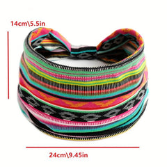 Bohemia Floral Bandeau Headband Wide Knot Hair Scarf Elastic Turban
