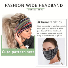 Bohemia Floral Bandeau Headband Wide Knot Hair Scarf Elastic Turban