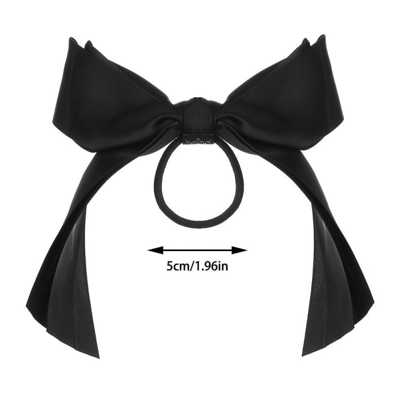 3pcs Pack Bow Knot Hair Ties Elastic Hair Rope Satin Ribbon Bow Ponytail
