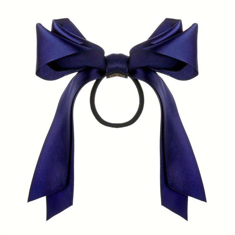 3pcs Pack Bow Knot Hair Ties Elastic Hair Rope Satin Ribbon Bow Ponytail