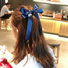 3pcs Pack Bow Knot Hair Ties Elastic Hair Rope Satin Ribbon Bow Ponytail
