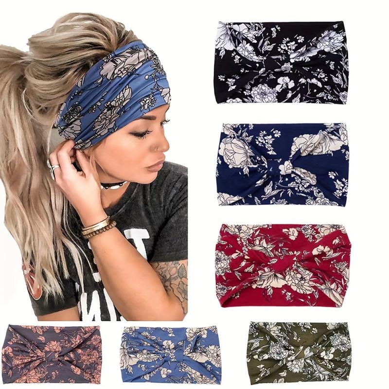 Bohemian Headband Elastic Hair Accessories For Women Girls Fabric Sports Yoga