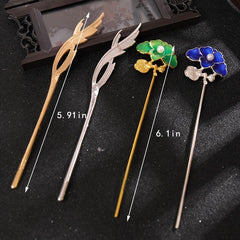 Flower Hairpin Metal Hair Pin Ancient Style Gift For Her