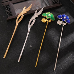 Flower Hairpin Metal Hair Pin Ancient Style Gift For Her