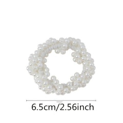 Colorful Faux Pearl Beads Hair Rope Elastic Scrunchie Ponytail Holder