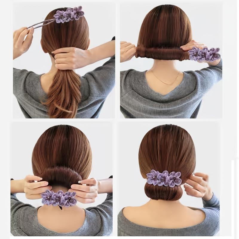 Donut Hair Bun Maker Hair Ties Multicolor Cloth Magic Clip Reusable
