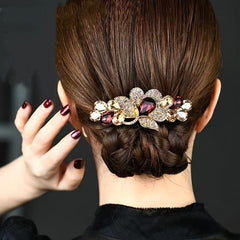 Rhinestone Braid Hair Clip Back Head Hair Clip Large Ponytail Clip