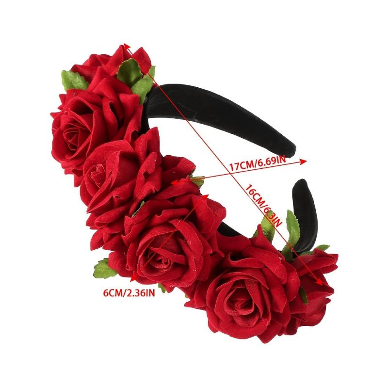 Rose Flower Floral Crown Boho Headband Solid Vintage Hairband