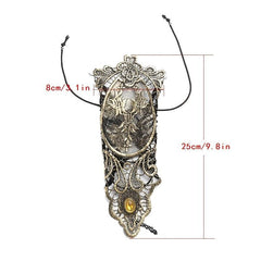 Golden Rhinestone Gothic Steampunk Lace Cuff Fingerless Glove