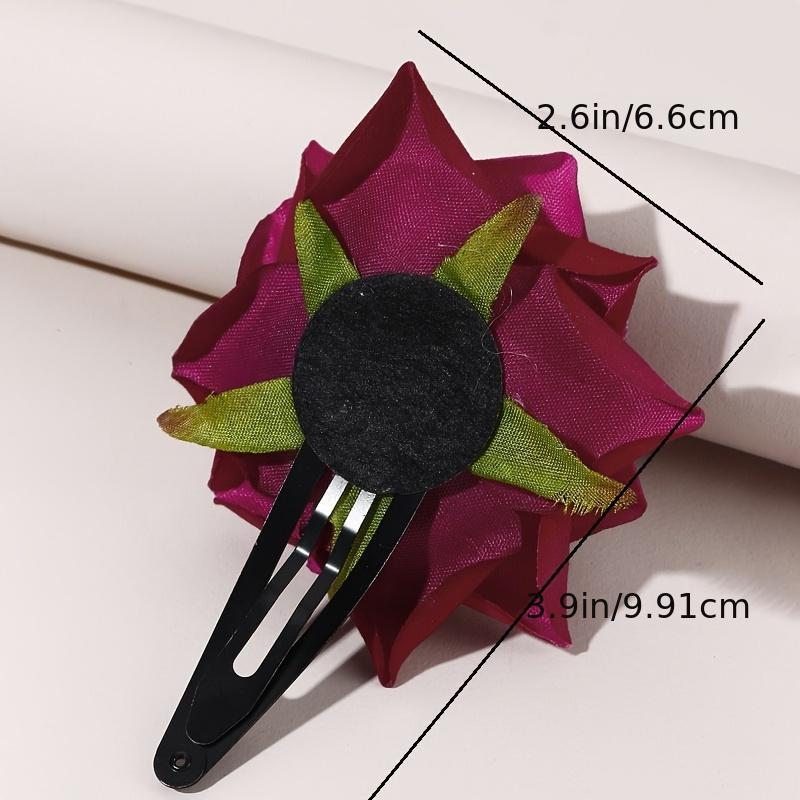 Red Rose Hair Clip Flower Hair Pin Barrette Vintage Women's Hair Accessories Gif