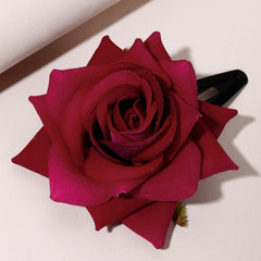 Red Rose Hair Clip Flower Hair Pin Barrette Vintage Women's Hair Accessories Gif