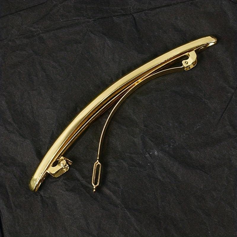 Golden Alloy Hair Clip Side Clip Retro Metal Barrette For Women