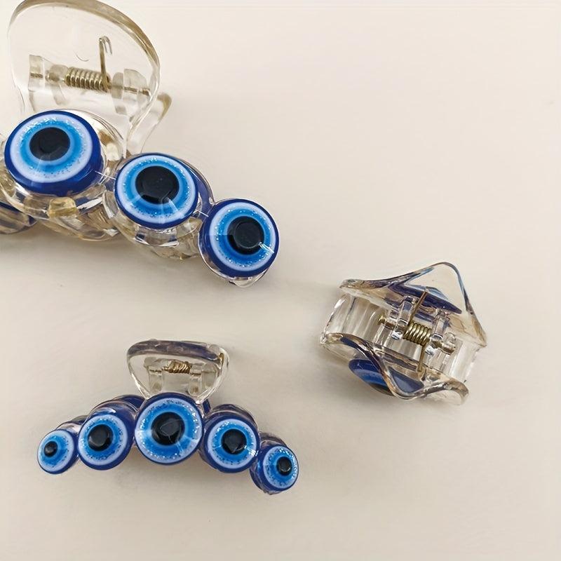 3pcs Devil's Eye Hair Claw Non-slip Ponytail Clip Hair Accessories