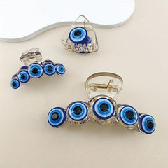 3pcs Devil's Eye Hair Claw Non-slip Ponytail Clip Hair Accessories