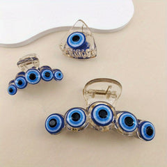 3pcs Devil's Eye Hair Claw Non-slip Ponytail Clip Hair Accessories