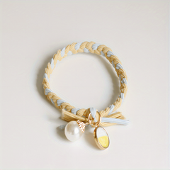 Faux Pearl Decor Hair Tie Braided Hair Ring Hair Rope High Elasticity
