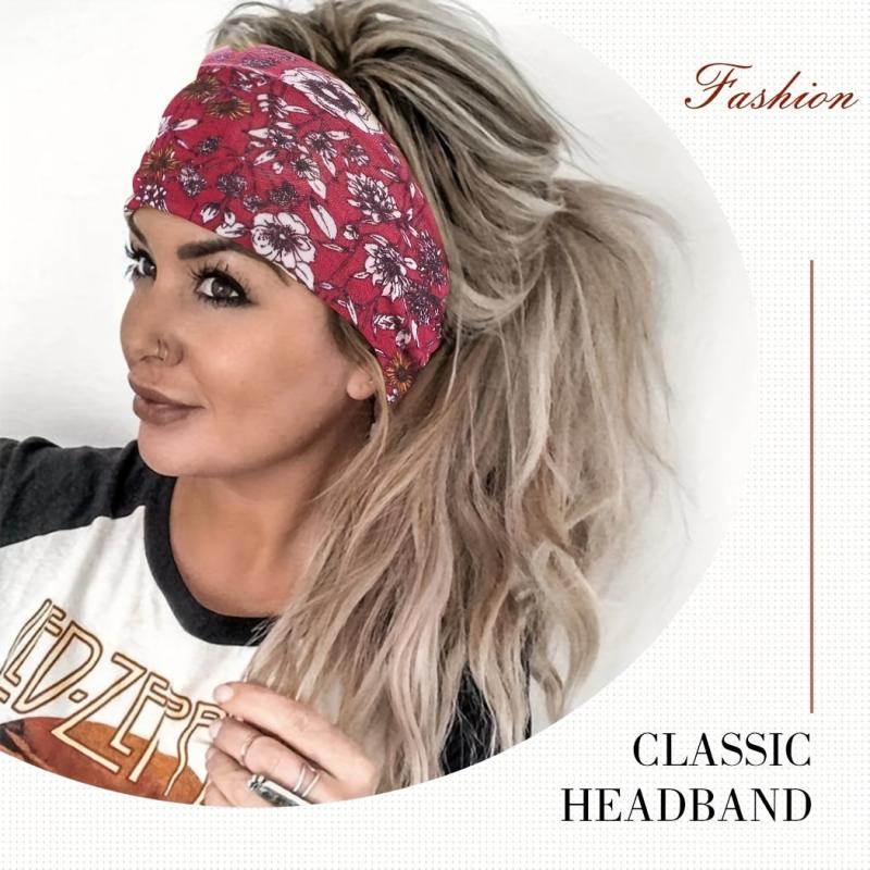 Women Elastic Headband Hair Headband Ladies Yoga Hijab Exercise Wicking Headband
