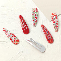 6pcs Cherry Floral Printed Hair Clips for Girls