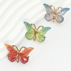 3pcs Gradient Butterfly Hair Clips Acrylic Side Clips Insect Headwear