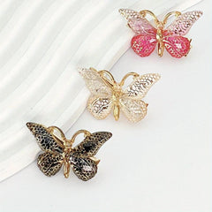 3pcs Gradient Butterfly Hair Clips Acrylic Side Clips Insect Headwear