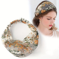 Flower Pattern Headband Wide Lace Hair Band Hair Accessories