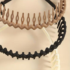 3pcs Nonslip Tooth Headband Wavy Head Hoop Hair Band For Women Girls