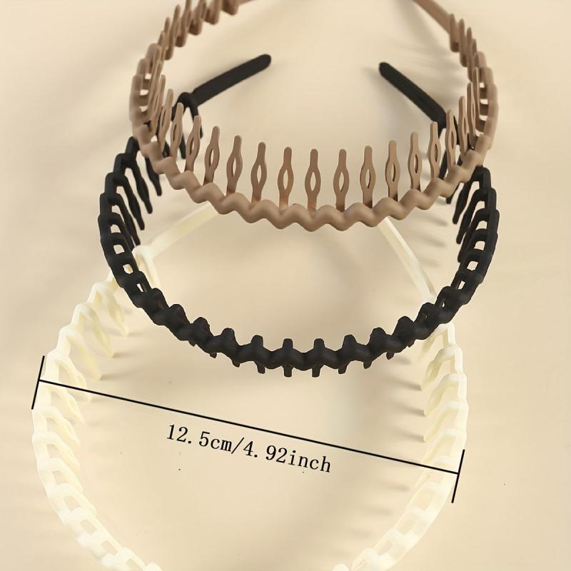 3pcs Nonslip Tooth Headband Wavy Head Hoop Hair Band For Women Girls