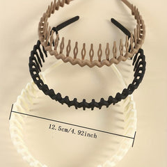 3pcs Nonslip Tooth Headband Wavy Head Hoop Hair Band For Women Girls