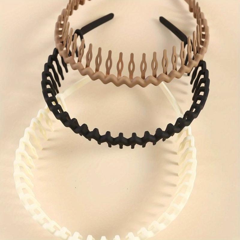3pcs Nonslip Tooth Headband Wavy Head Hoop Hair Band For Women Girls