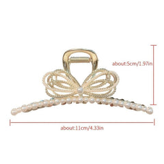 Pearls Hair Claw Bowknot Thick Hair Clip Large Nonslip Hair Styling Accessories