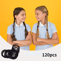 120 Hair Ties For Thick & Curly Hair Ponytail Holders Elastic Band 4mm