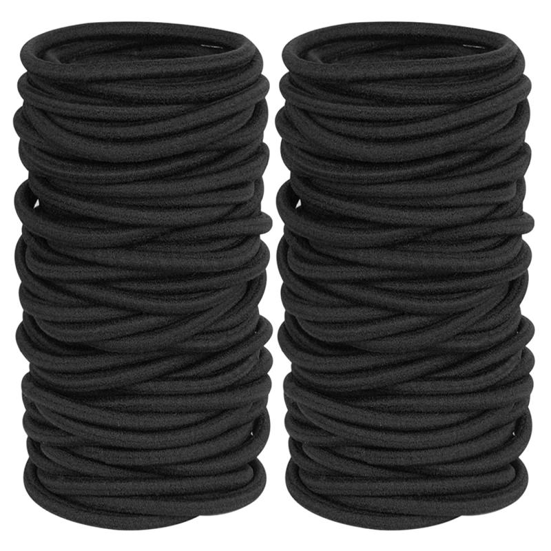 120 Hair Ties For Thick & Curly Hair Ponytail Holders Elastic Band 4mm