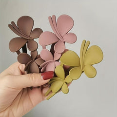 5pcs Frosted Butterfly Hair Clips Sweet Duck Billed Clips Hair Barrette