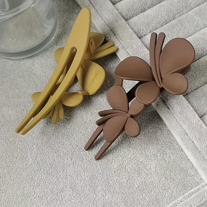 5pcs Frosted Butterfly Hair Clips Sweet Duck Billed Clips Hair Barrette