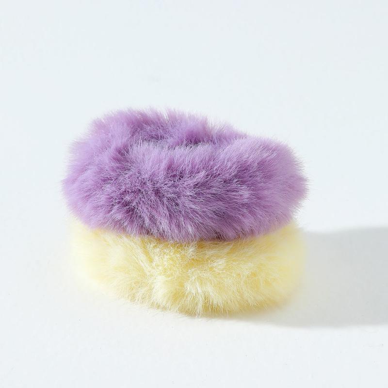 2pcs Pom Pom Hair Tie Fuzzy Scrunchies Faux Rabbit Fur Elastic Hair Bobbles