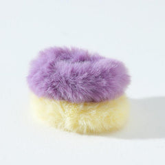 2pcs Pom Pom Hair Tie Fuzzy Scrunchies Faux Rabbit Fur Elastic Hair Bobbles