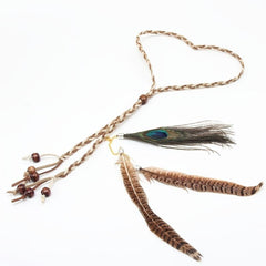 Indian Peacock Feather Headband Boho Hairband Headdress
