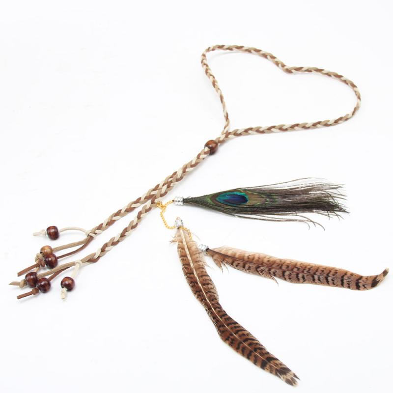 Indian Peacock Feather Headband Boho Hairband Headdress