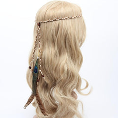 Indian Peacock Feather Headband Boho Hairband Headdress